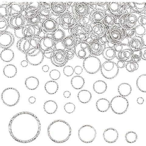 PH PandaHall 500pcs Textured Jump Rings Cover