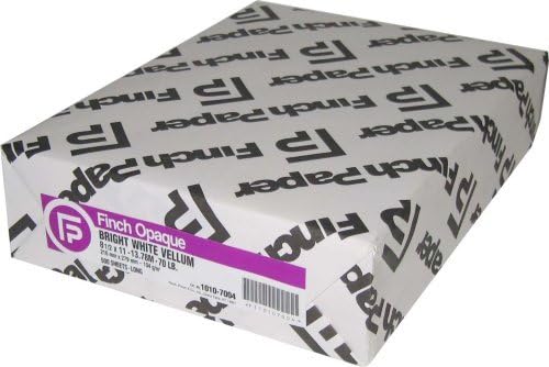 Finch Opaque Bright White Vellum 70# 8.5"x11" 500 Sheets