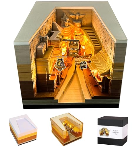 3D Memo Pad Time Piece Calendar 2026,3D Art Calendar 2026 Creative Paper Sculpture Diagonal Alley Rip Away Calendar Notes