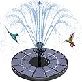 AISITIN 3.5W Solar Fountain Pump Built-in 1500mAh Battery, Solar Bird Bath Fountain with 6 Nozzles, Solar Floating Water Fountain Pump for Bird Bath, Fish Tank, Pond, Pool, Garden and Outdoor