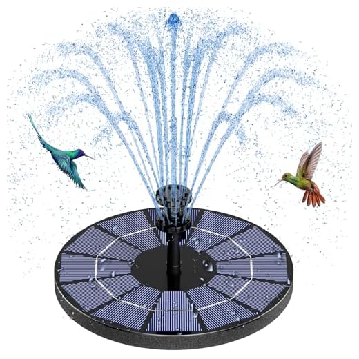 AISITIN 3.5W Solar Fountain Pump Built-in 1500mAh Battery with 6 Nozzles, Solar Water Pump Floating Fountain for Bird Bath, Fish Tank, Pond, Garden Decorations and Aerator Pump