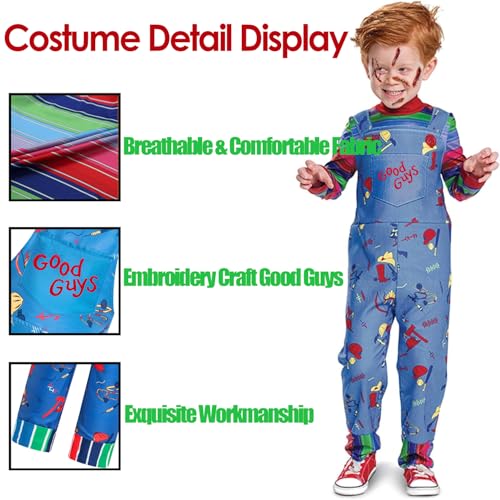 Disfraz Chucky para niños con accesorios y tatuajes miniatura 5