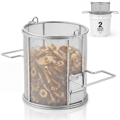 1/32″ Mesh 2 Gallon Stainless Steel Parts Wash Strainer Basket, 1 Pcs