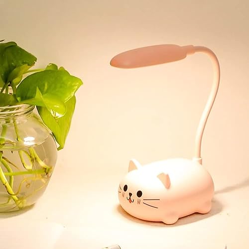 soputry Mini lámpara USB para gatos lámpara de escritorio Kawaii con puerto de carga USB lámpara de mesa plegable de animales recargable para