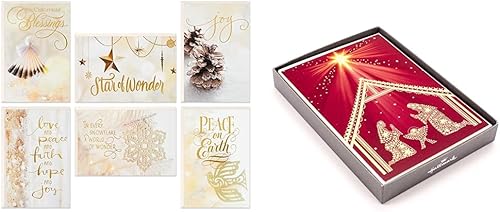 Hallmark Surtido de tarjetas de Navidad religiosas en caja, bendiciones de Navidad (6 diseños, 24 tarjetas con sobres) y tarjetas religiosas de disponible en Yaxa Venezuela