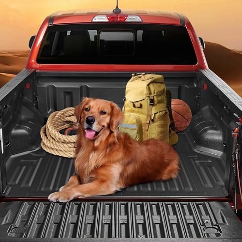 AOMSAZTO Floor Mats and 5FT Truck Bed Mat for 2024 2025 Ford Ranger SuperCrew Cab - 1st & 2nd Row Full Set Car Accessories Custom Fit All Weather Cargo Liner for Ford Ranger - Black - Thumbnail 7