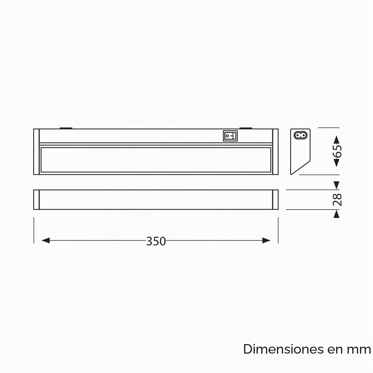 ledscom.de Lámpara LED bajo armario LIWO 35cm, orientable, 476lm c/u, blanco cálido Juego de 2