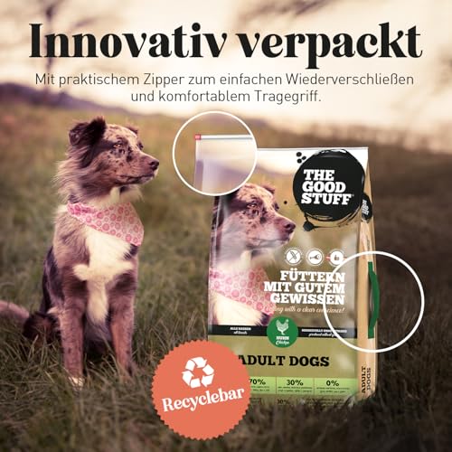 The GOODSTUFF Huhn (Adult) 12,5 kg | Hochwertiges Hundetrockenfutter getreidefrei | Mit frischem Hühnerfleisch | Hundefutter trocken für ausgewachsene Hunde | Super-Premium Trockenfutter für Hunde