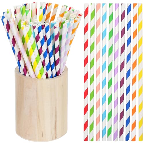 VILLCASE 250 unidades pitillos de papel decorativos coloridos