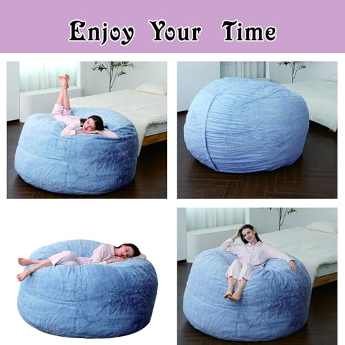 Bean Bag Chair Cover (No Filler), 3ft Fluffy Washable Large Bean Bag Chairs Cover for Adults for Living Room Bedroom Furniture - Image 6