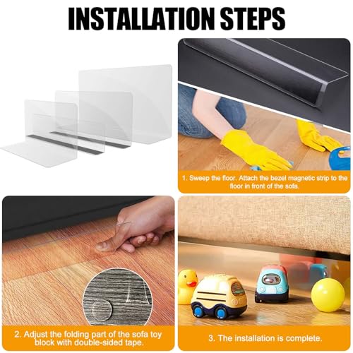 Spielzeugblocker für Möbel: 12 Stück Transparente Spielzeug-Blocker Unter Couch und Bett Lückenblocker, Spielzeug Blocker Spalt-Stoßfänger, Verhindert DASS Dinge Unter Sofamöbel Barriere für Haustiere