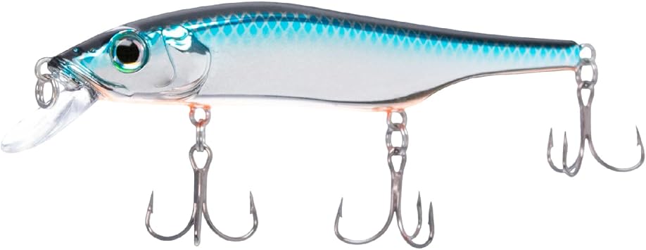 Bill Lewis Scope-Stik 120 Floating Jerkbait Fishing Lifelike Freshwater & Saltwater Lure with Mustad UltraPoint Triple Grip Hooks, Chrome Blue/Orange Belly