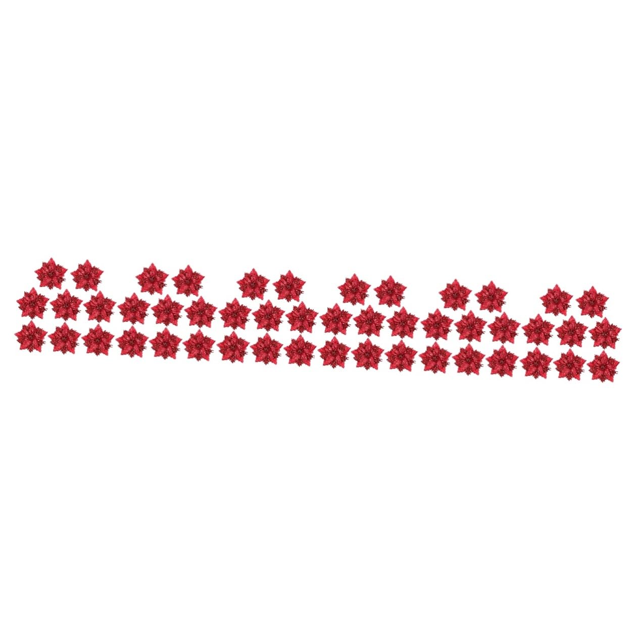 48 Piezas de Flores de Navidad árbol de Navidad Poinsettia con Purpurina navideña, Flores de Navidad con Purpurina, Corona de Navidad con Purpurina Artificial en Polvo, cártamo