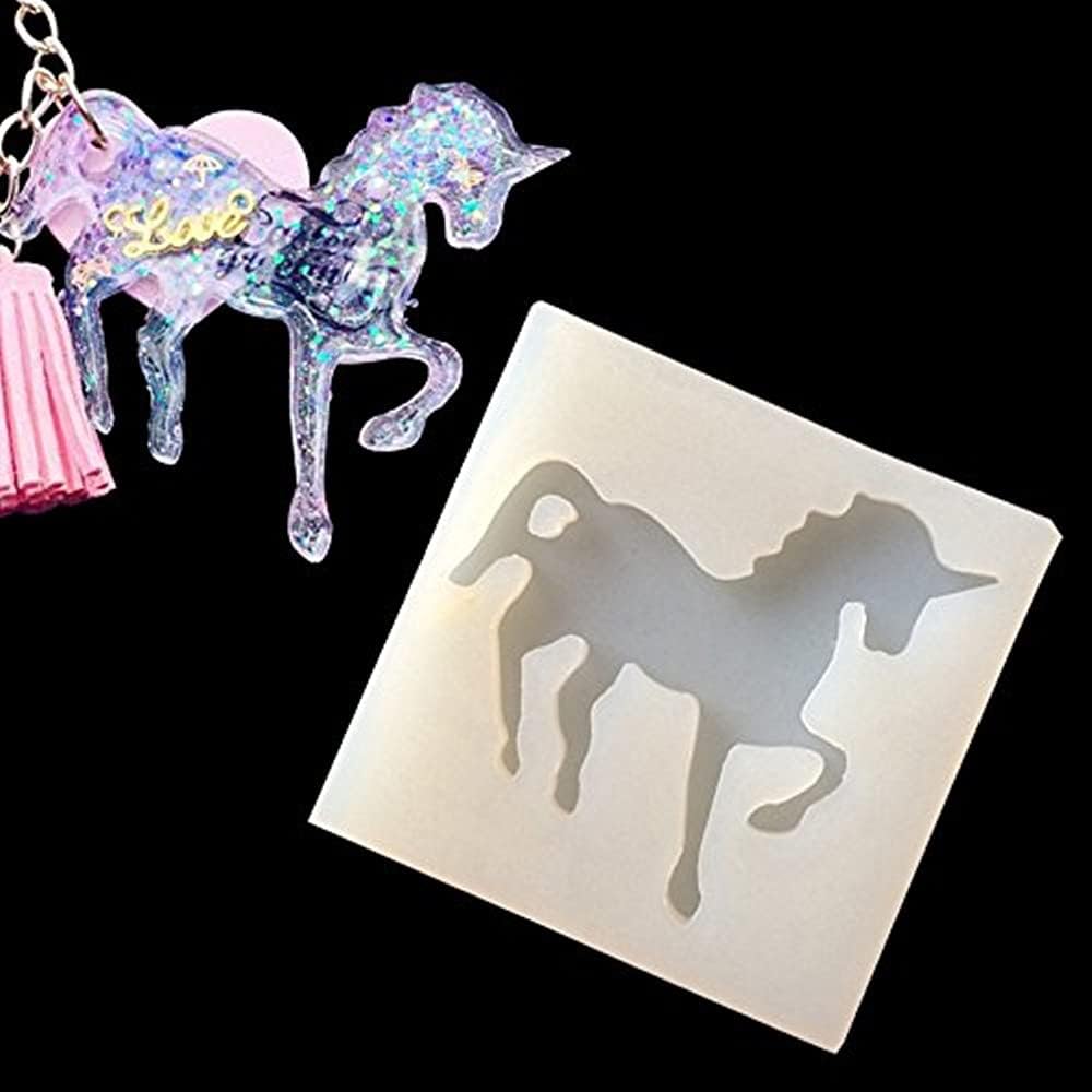 BEAUTY'S CASTLE 3D Unicorn Jewelry Beading Casting Epoxy Silicone Mold, DIY Creative Handmade Silicone Mold For Bookmark Resin,Cake Mold Decorating, Candle Crystal Mold