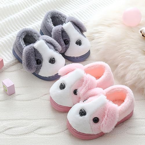 Toddler Fuzzy Slippers Girls Boys Cartoon Cute Animals Dog House Slippers Plush Warm Home Shoes Winter Indoor Outdoor4