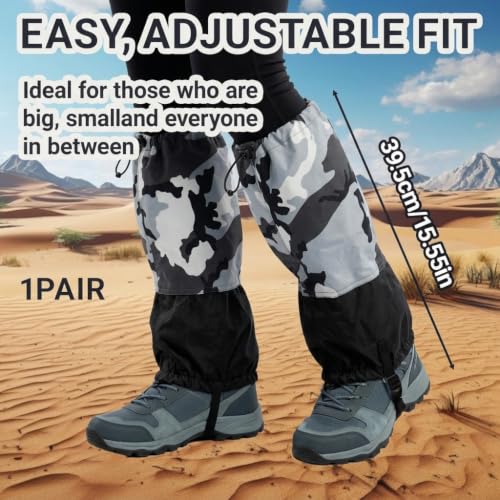 Image of GUSTAVE Adjustable Waterproof Leg Gaiters for Men Women Compatible with Lightweight Hiking Boot Gators Delivering Breathable Gear for mud Snow Mosquito Protection and Reliable Travel in Terrain