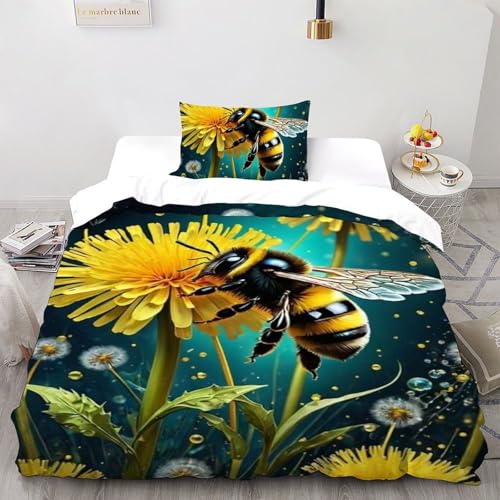 Housse de couette microfibre animaux Les Abeilles Literie pour en finir avec la couette qui glisse