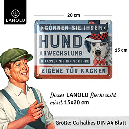 LANOLU Blechschild Hund Abwechslung 15x20cm