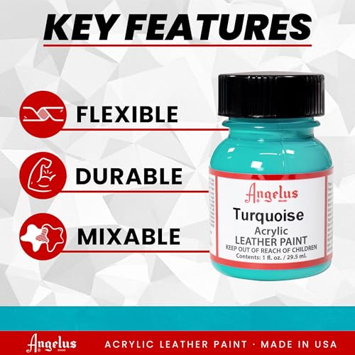 Image of Angelus Acrylic Leather Paint, Turquoise, 1 oz.
