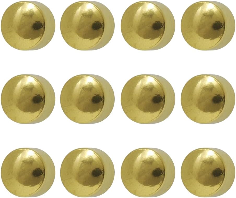 12 Pairs Studex Regular 4mm Traditional Plain Ball Gold Plated Bezel Setting Ear Piercing Stud Earrings