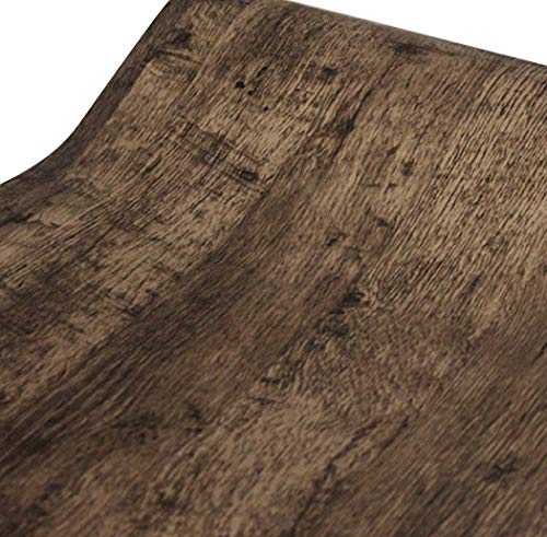 Estante Autoadhesivo de Madera marrón con diseño de Grano para Puerta de Mesa, Armario, encimera, cajón, Adhesivo de 45 x 198 cm Cover