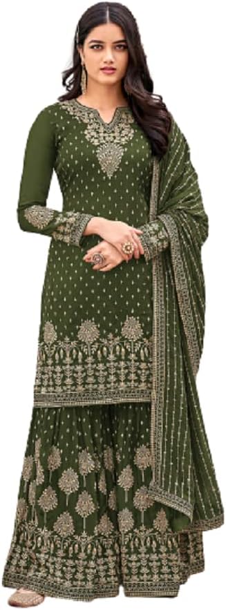 Ready to Wear Indian/Pakistani Style Ethnic Wear Party Wear Plazzo Salwar Suit for Women's