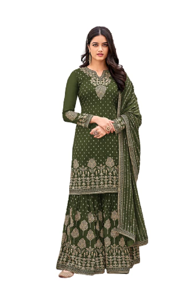 Heni Fashion Indian Pakisatni Party Wedding Wear Readymade Sharara Salwar Kameez Salwar Suit for Women