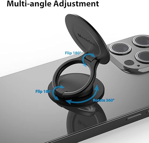 Miniatura 7 de MonIdea Agarre para teléfono, soporte para anillo de teléfono, soporte de dedo plegable y ajustable, anillos de metal para teléfono celular, soporte