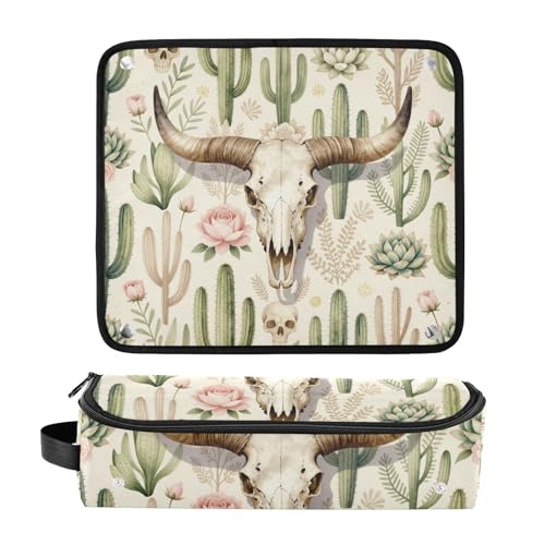 Bolso de viaje para herramientas de cabello resistente al calor con almohadilla impermeable para planchas, rizadores y organizador de estilo bohemio occidental miniatura 3