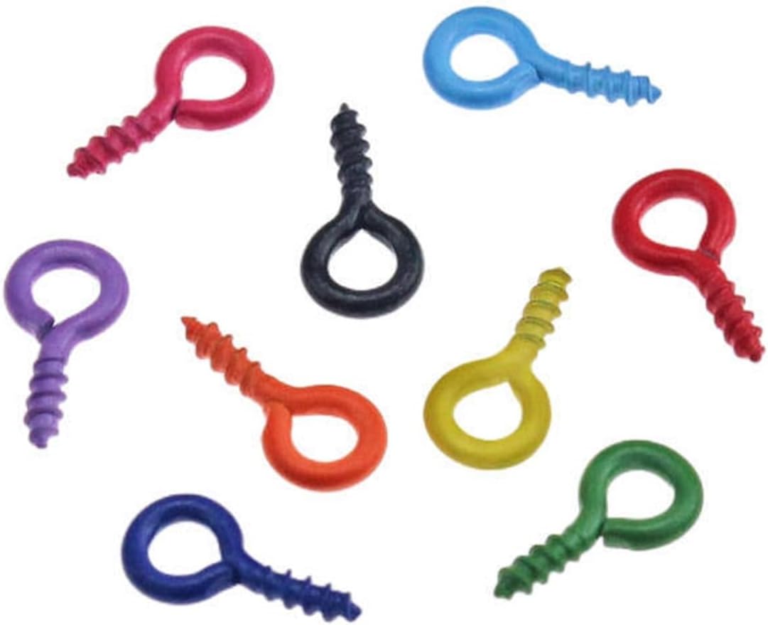 Screw-in Hooks 200PC Mini Eye Pins Hooks Eyelets for Beaded Pendant Screw Findings Jewelry Accessories(Black,4X8mm)
