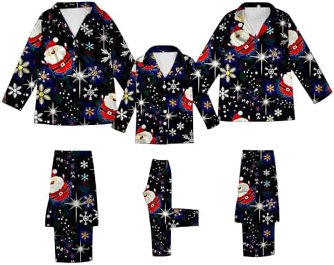 2024 Christmas Pjs for Family Holiday Jammies Sleepwear Solid Color Pajamas for Women Sleepwear Outfits for Couples