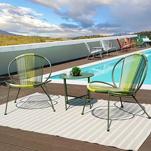 Grand patio Outdoor Acapulco 3-Pc Steel Low Seat Lounge Bistro Set