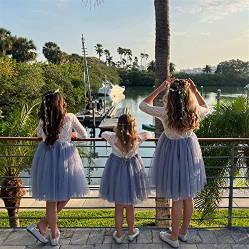 Image of Topmaker Flower Girl Dress for Toddler Baby Girls,Lace Tulle Dress for Wedding,Birthday Party,Photoshoot,Special Occasion