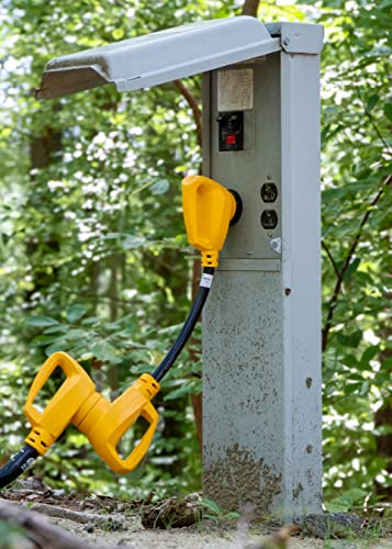 Image of Camco PowerGrip Camper /RV Dogbone Electrical Adapter | Features 30-Amp Male (NEMA TT-30P) and 50-Amp Female (NEMA 14-50R) Ends | Rated for 125V /3750W (21051)