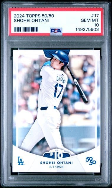 Graded Psa Gem Mint 10 Shohei Ohtani #17 Baseball Card 50/50 Home Run And Stolen Bases Club Dodgers 4 time Mvp Superstar. Celebrate Home Run #10 During His Record Setting Season