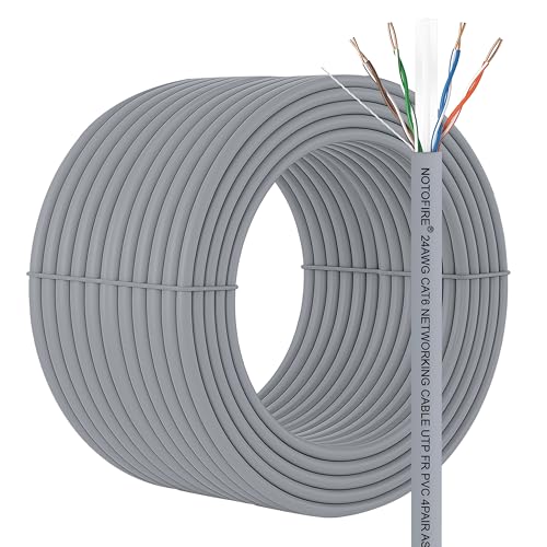 Image of NOTOFIRE Cat6 Ethernet Cable, High Speed 550MHZ / 10 Gigabit Speed UTP LAN Cable, Network Cable Internet Cable RJ45 Cable LAN Wire, Patch Computer Cord Gigabit Category 6 Cable for Modem (100 Meter 2)