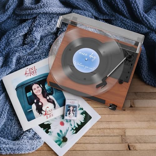 Image of Vinyl Record Player Built-in Stereo Speakers BT Wireless Input Belt Drive Vintage Turntables for Vinyls Records 3 Speed LP Players Turn Tables RCA Line Auto Stop All-in-one Wooden Walnut