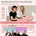 Costzon 61 Key Folding Piano Keyboard, Electric Digital Piano Keyboard with Lighted Keys, MIDI, Headphones, Sustain Pedal & Carrying Bag, Portable Keyboard Piano for Beginners Adults (Pink)