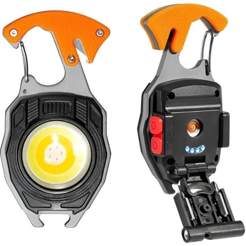 Jouis El Feneri Mini Kamp, Sos,Acil Durum,Bekçi, Polis,Asker, Güvenlik El Feneri, 7 modlu, USB Sarjlı Çok Fonksiyonlu Hayati İdame Lambası