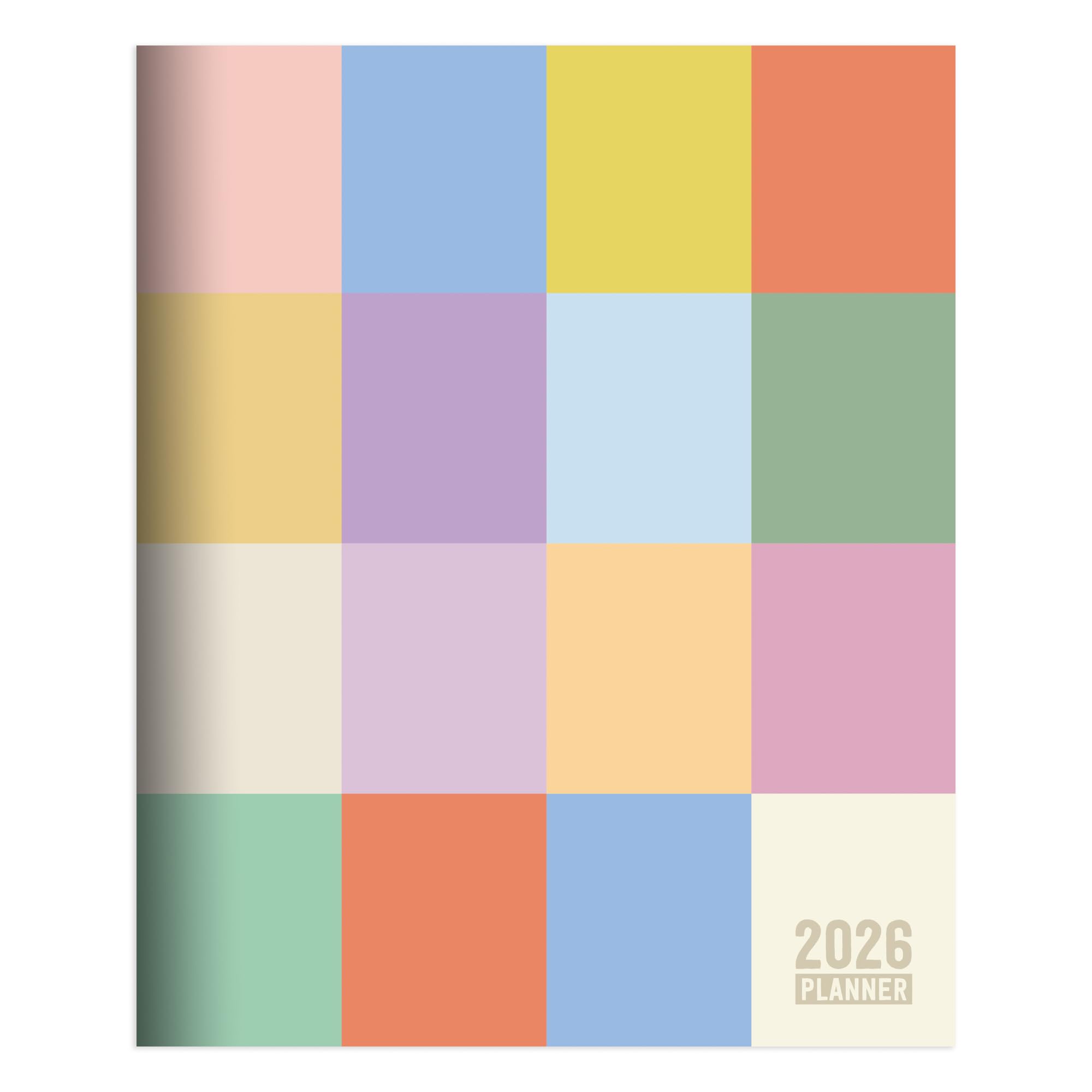 TF Publishing 2026 Color Swatch Large Monthly Planner - 2 Page Spreads with Extra Large Calendar Grids and Planning Prompts - 2026 Calendar Monthly Planner for School and Work - 9in x 11in
