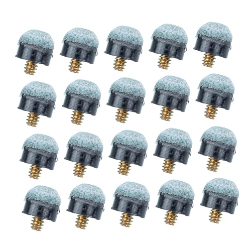 Happyyami 20 Pcs Leather Pool Tips Durable Screw Stick Tips for Billiard Necessities Portable for Improved Strike Control and Direction
