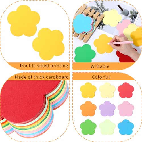 108 Stück Blumen Handgeschnittenes 4 Zoll Blumenmodellierung Papierausschnitte Blumen Papier Buntes Papier Moderationskoffer Geeignet für Pinnwand Wanddekoration Büromaterial DIY Party Dekoration