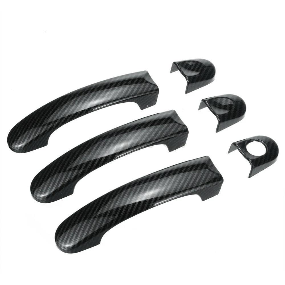 SXQPOCAR Carbon Fiber Outside Exterior Door Handle Cover Set for Transporter T5 for T6 for Caddy 2003-2015 Replacement Parts