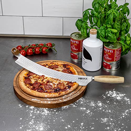 Boska Stainless Steel Cheese Knife - For All Types Of Cheese Pizza - Multi-Functional Cheese Slicer - Handheld Slicer - Silver Non-Stick Oak Wood - Dishwasher Safe - For Kitchen Cooking #TOP3