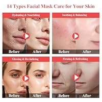 ANKOOY 14 Pack Face Masks Skincare,Collagen Face Mask Hydrating Sheet Mask,Travel Essentials,Gifts for Teens Girls Women,Birthday Gifts,Spa Party Gifts,Bulk Facial Mask Skin Care for All Skin Types — image 3