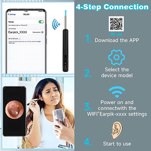 NiceBirdie Ear Wax Removal Tool, Ear Cleaner with Camera and Light Ear Cleaner Earwax Removal kit Smart Visible Earwax Removal Tools for Kids Adults