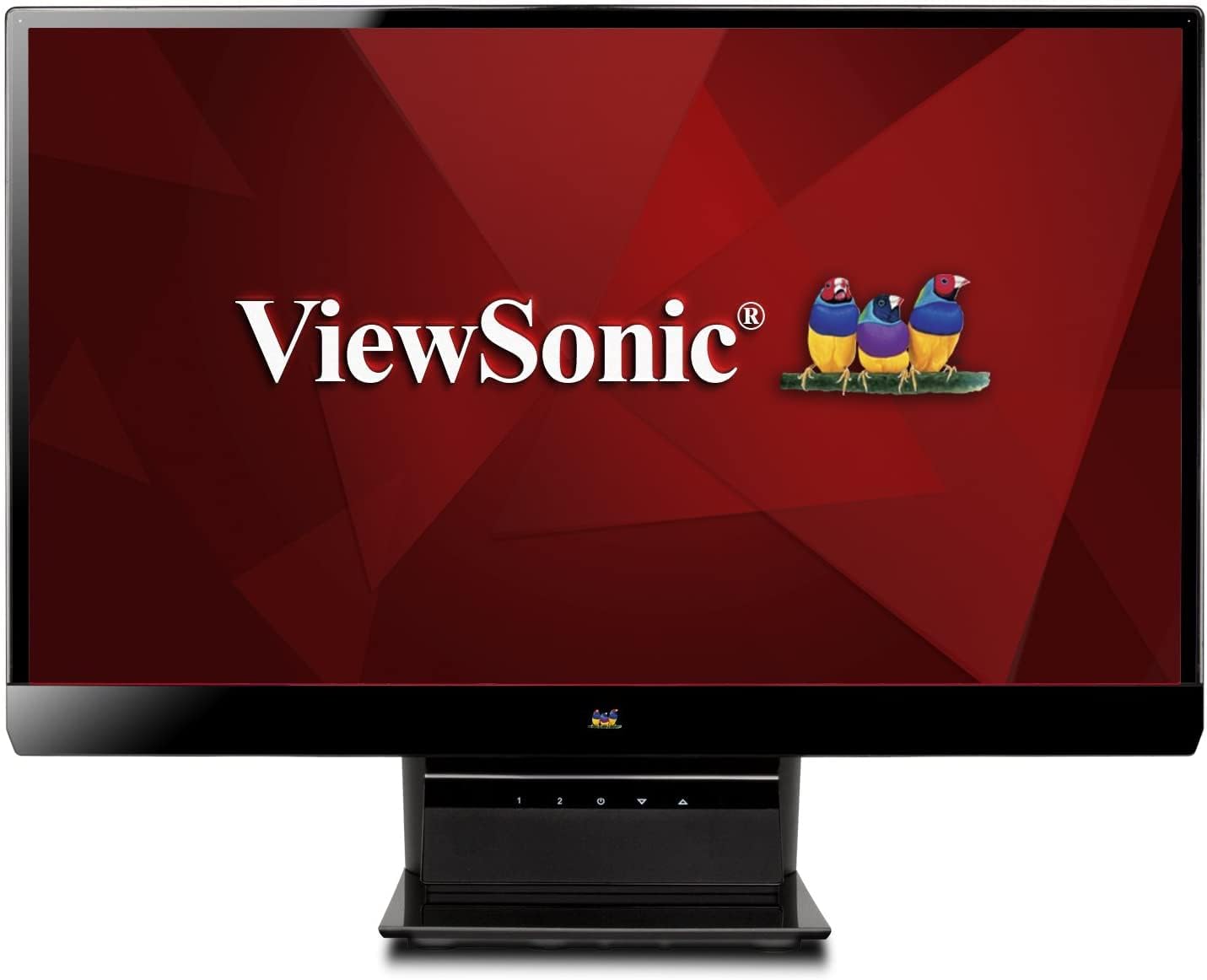 ViewSonic VX2770SMH-LED 27-inch monitor displaying a tropical beach scene.