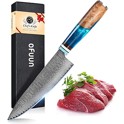 oFuun Cuchillo Cocina Damasco, 20cm Cover