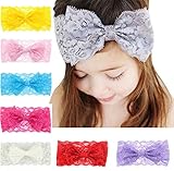 Baby Headbands Turban Knotted, Girl's Hairbands for Newborn,Toddler and Childrens (8 Lace Bow)
