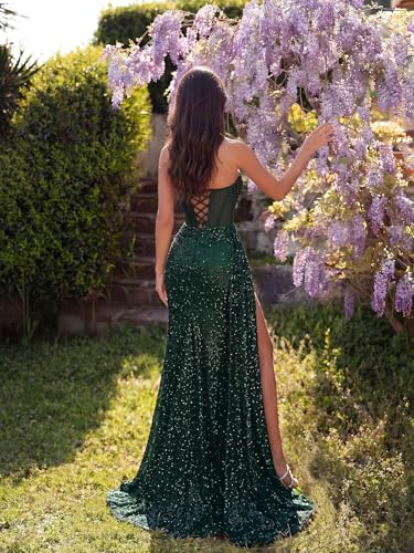 Image of Cocktail Evening Gowns Formal Dresses for Women Sequin Tulle Wedding Guest Party Sexy Off Shoulder Floor Length Prom Dress